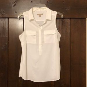 BR white sleeveless blouse - M